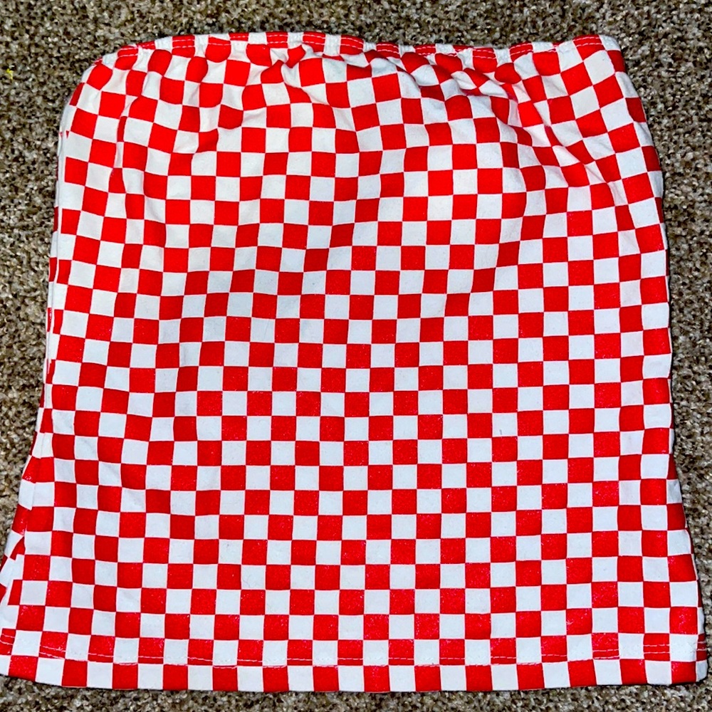 checkered tube top